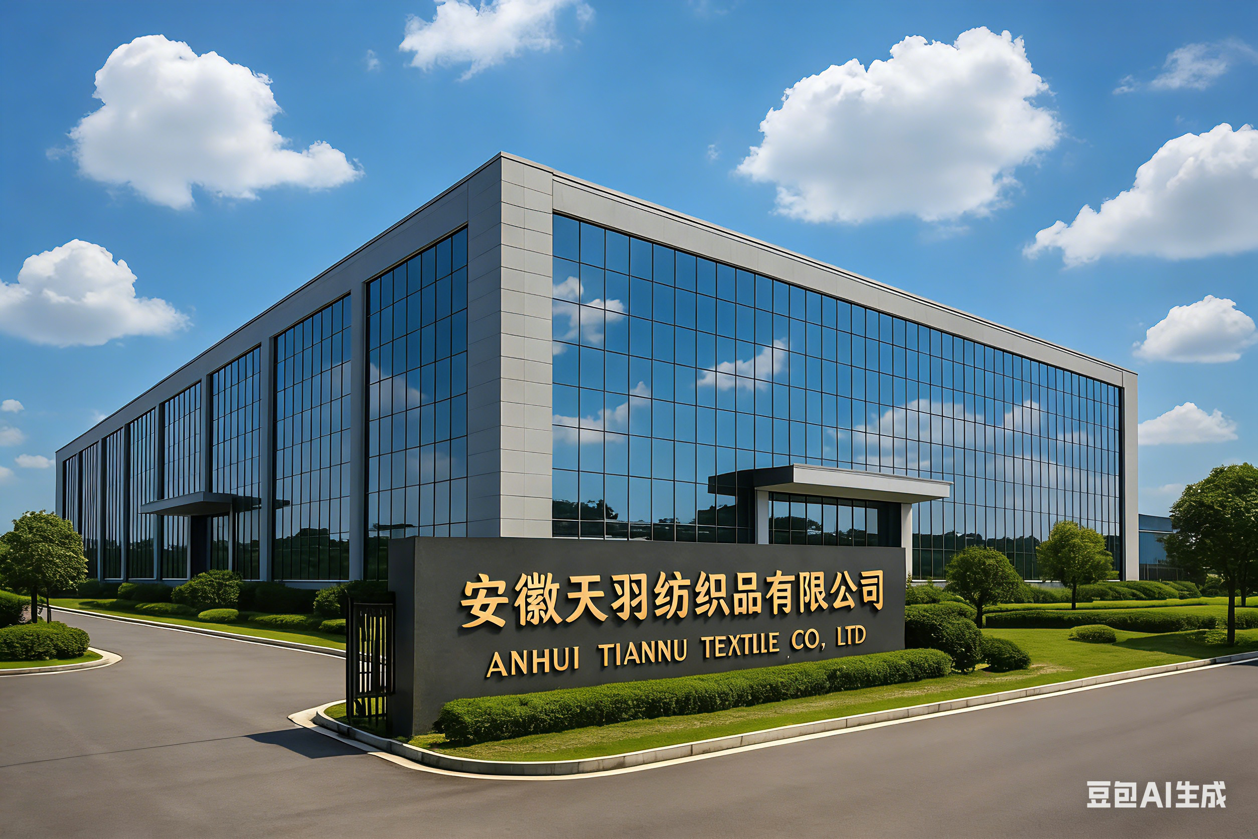 天羽智能化工厂与水墨背景